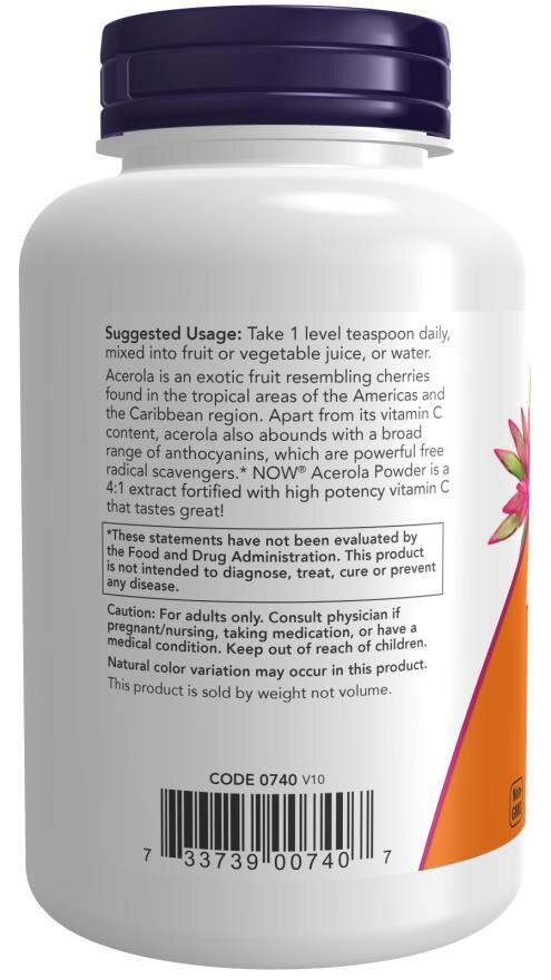 Ацерола NOW Acerola 4:1 Extract Powder, 170 г