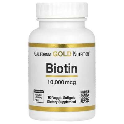 Біотин California Gold Nutrition Biotin 10 000 мкг вег. капсули №90