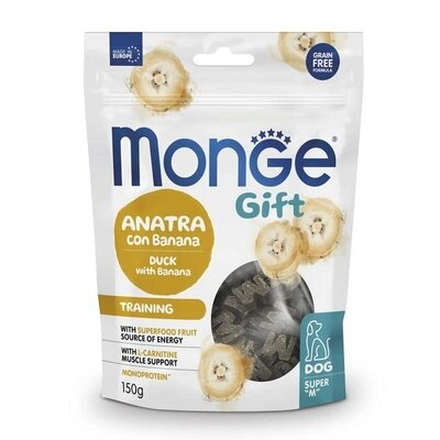 Ласощі для собак Monge Gift Dog Training з качкою та бананом, 150 г