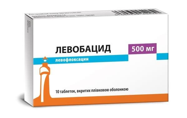 Левобацид таблетки, в/плів. обол. по 500 мг №10