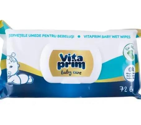Серветки вологі Vitaprim дитячі з клапаном, 72 шт