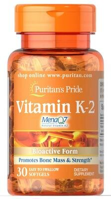Вітамін К2 Puritan's Pride Vitamin K-2 (MenaQ7) 100 мкг, 30 гелевих капсул