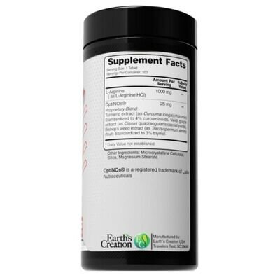 L-аргінін Earth's Creation EC Sports L-Arginine 1000 мг, 100 таблеток