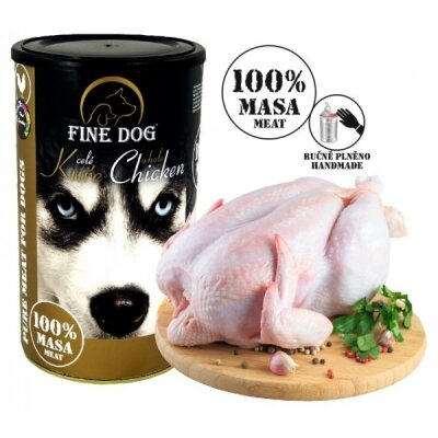 Консерва для собак Fine Dog з м'ясом курки супер преміум класу, 1200 г
