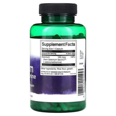 Селен (L-селенометіонін) Swanson Selenium (L-Selenomethionine), 300 капсул