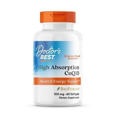 Коензим Q10 100 мг та біоперин Doctor's Best High Absorption CoQ10 with BioPerine, 60 капсул
