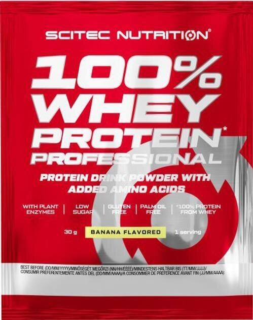 Протеїн Scitec Nutrition 100% Whey Protein Professional, банан, 30 г