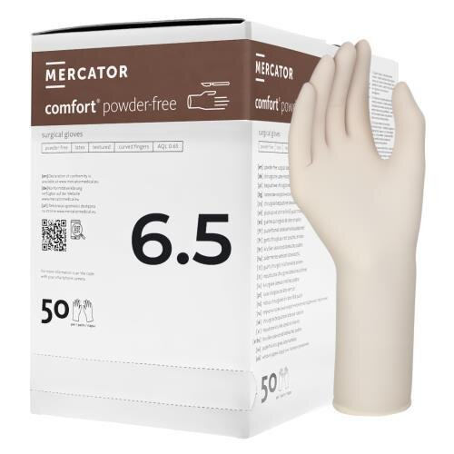 Рукавички хірургічні Mercator Medical Comfort латексні без пудри розмір 6,5 стерильні, 1 пара