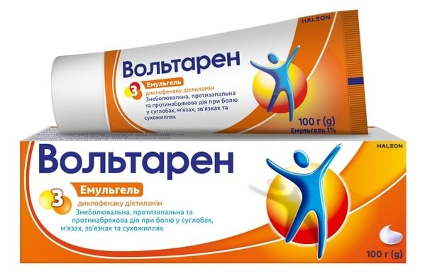 Вольтарен емульгель д/зовн. заст. 1 % по 100 г у тубах