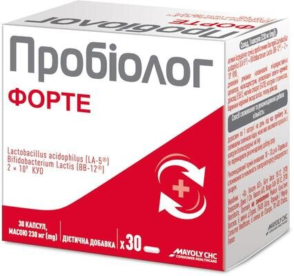 Пробіолог Форте капсули по 230 мг №30 у фл.