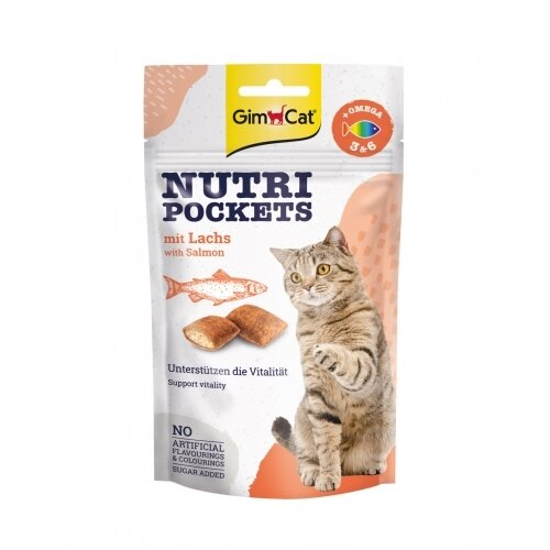 Ласощі для кішок GimCat Nutri Pockets Лосось + Омега 3 + 6, 60 г