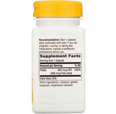 Фолієва кислота Nature's Way Folate 800 мкг, 100 капсул