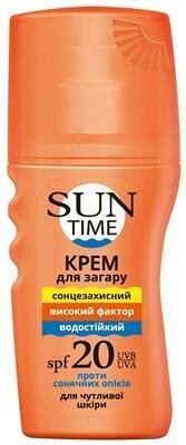 Крем для засмаги Біокон Sun Time для чутливої шкіри, SPF 20, 150 мл