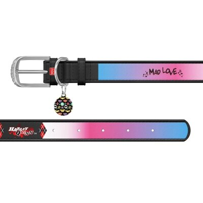 Нашийник Collar WAUDOG Design Харлі Квін, шкіряний, металева пряжка, ширина 12 мм, довжина 19-25 см, чорний