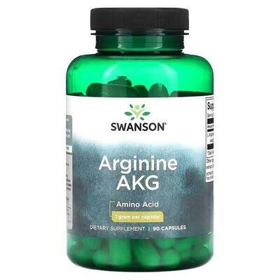Аргінін AKG Swanson Arginine AKG 1 г, 90 капсул