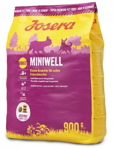 Корм сухий для дорослих собак дрібних порід Josera Miniwell, 900 г