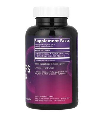 Кордицепс штам CS-4 MRM Nutrition Cordyceps CS-4 Strain веганські капсули №60