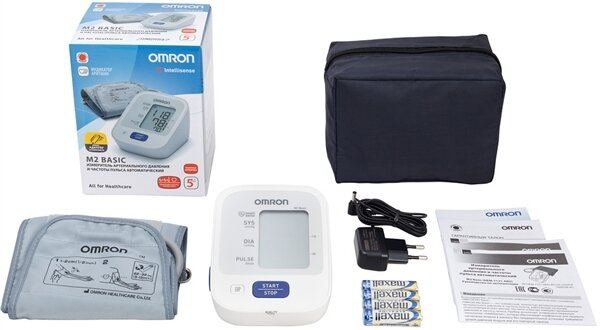Тонометр Omron M2 Basic HEM-7121-ARU автоматичний з мережевим адаптером