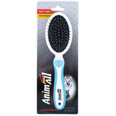Гребінець-щітка AnimAll Groom 2 в 1 блакитна