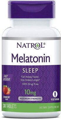 Мелатонін Natrol Melatonin 10 mg Strawberry Flavor, 30 таблеток