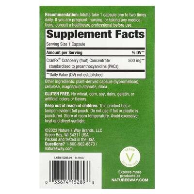Журавлина Nature's Way CranRx Bioactive Cranberry 500 мг, 30 капсул
