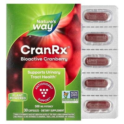 Журавлина Nature's Way CranRx Bioactive Cranberry 500 мг, 30 капсул