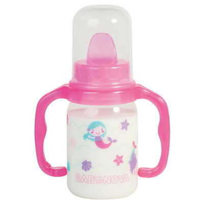 Пляшечка Baby-Nova 46003 Декор пластикова з декором, з ручками, 125 мл
