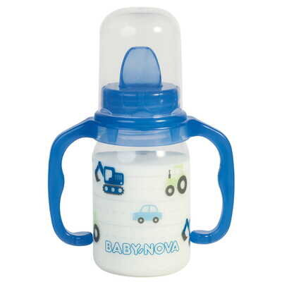 Пляшечка Baby-Nova 46003 Декор пластикова з декором, з ручками, 125 мл