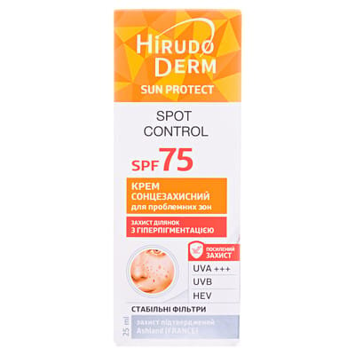 Крем сонцезахисний Hirudo Derm Sun Protect Spot Control для проблемних зон SPF 75, 25 мл