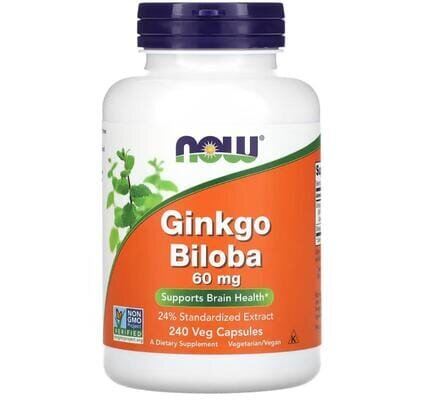 Гінкго білоба NOW Ginkgo Biloba 60 мг вег. капсули №240