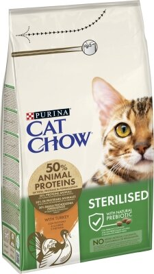 Корм сухий для кішок Purina Cat Chow Sterilised з індичкою, 1,5 кг