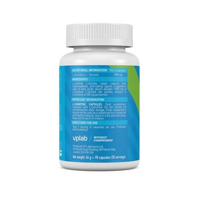L-Карнітин VPLAB L-Carnitine 1500 мг капсули №90