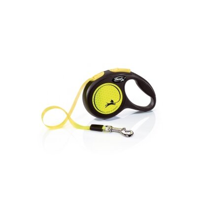 Повідець-рулетка Flexi New Neon XS стрічка 3m/12кг жовтий 23501