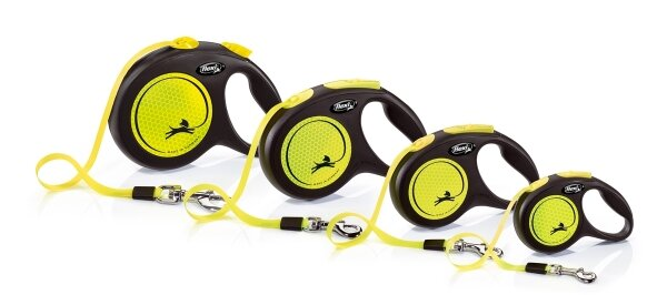 Повідець-рулетка Flexi New Neon XS стрічка 3m/12кг жовтий 23501