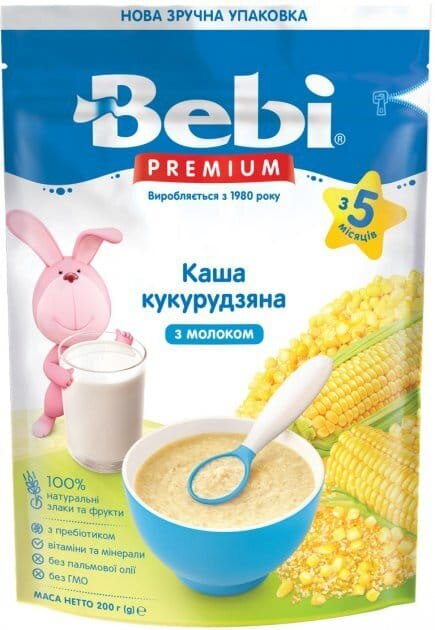 Каша молочна Bebi Premium Кукурудзяна, з 5 місяців, 200 г