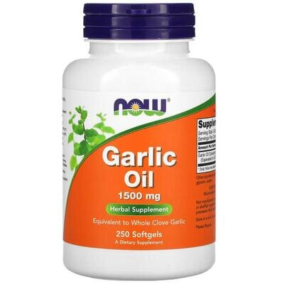 Часникова олія NOW Garlic Oil 1500 мг м'які капсули №250