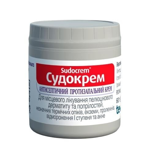 Судокрем крем д/зовн. заст. по 60 г у бан.