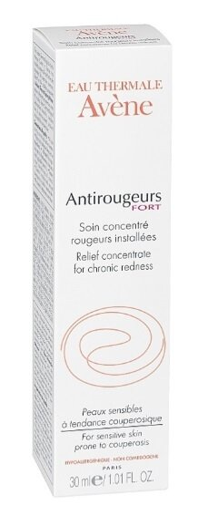 Крем для обличчя Avene Antirougeurs Fort проти локального почервоніння для чутливої шкіри схильної до куперозу, 30 мл