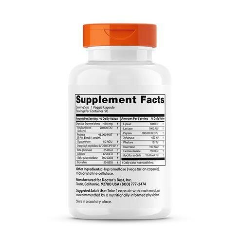 Ферменти для травлення Doctor's Best Digestive Enzymes, 90 капсул