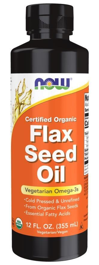 Лляна олія NOW Organic Flax Seed Oil, 335 мл