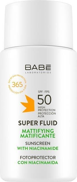 Сонцезахисний супер флюїд Babe Laboratorios SPF50 матуючий для всіх типів шкіри, 50 мл