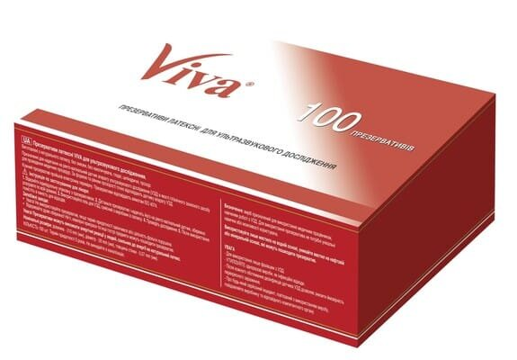 Презервативи для УЗД Viva латексні, 100 штук