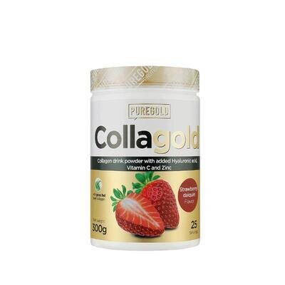 Колаген Pure Gold CollaGold Strawberry Daiquiri з гіалуроновою кислотою, вітаміном С та цинком, зі смаком полуничний дайкірі, 300 г