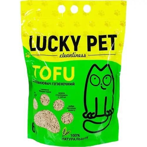 Наповнювач для туалету Lucky Pet з тофу гіпоалергенний, 6 л