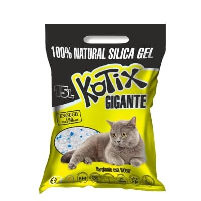 Наповнювач для котячого туалету Kotix Gigante силікагелевий поглинаючий, 15 л (6,7 кг)