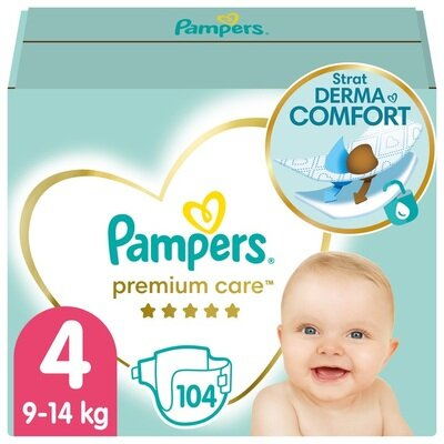 Підгузки дитячі Pampers Premium Care розмір 4, 9-14 кг, 104 шт