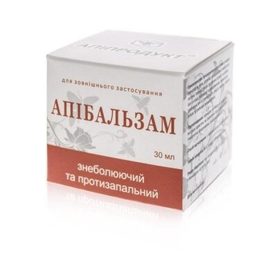 Апіпродукт Апібальзам знеболюючий і протизапальний, 30 мл (червоний)