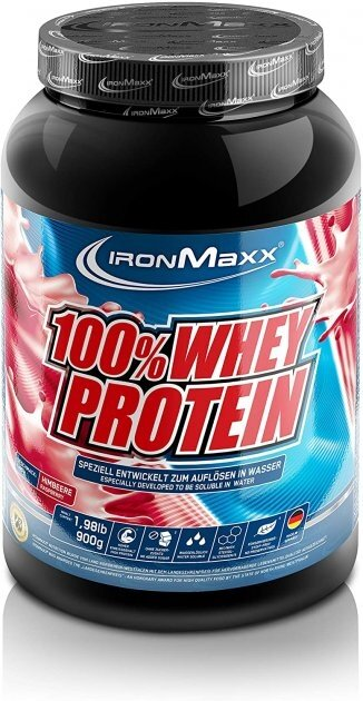 Протеїн IronMaxx 100% Whey Protein Малина, 900 г