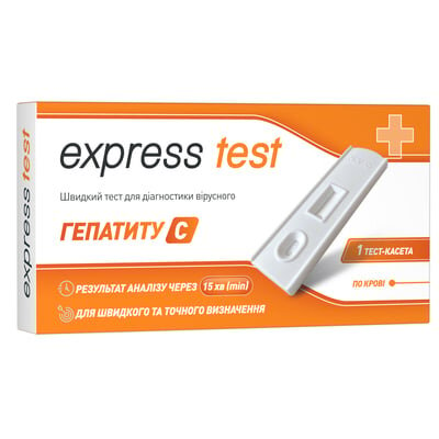 Тест-касета Express Test для діагностики вірусу гепатиту С в крові, 1 штука