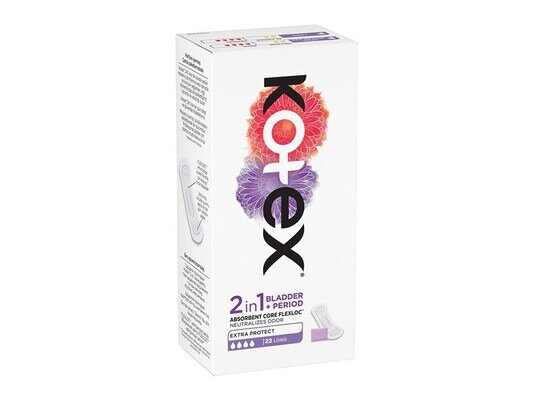 Щоденні гігієнічні прокладки Kotex 2в1 Extra Protect довгі, 22 шт